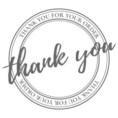 Thank you for your order card design for online buyers illustration vector. vector thank you handwritten inscription. hand drawn lettering. Thank you calligraphy. Thank you card.