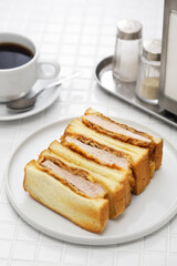 Katsu Sand ( deep fried pork cutlet sandwich ), Japanese food