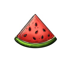 Slice of watermelon texture isolated on a white background