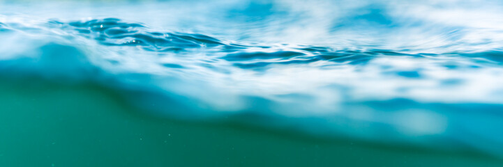 Blurred blue waves in motion