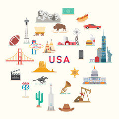 USA. Famous places and landmarks. - 507887741