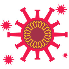 Vector illustration of red color Coronavirus icon design