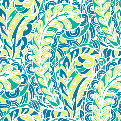 Seamless pattern with multicolor Paisley print.