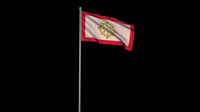 Sikkim flag, 4k video background is transparent
