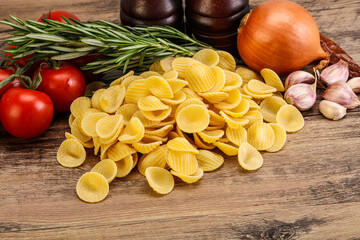 Raw Italian pasta - Orecchiette for cooking