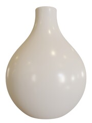 White vase on the white background. 3d rendering.