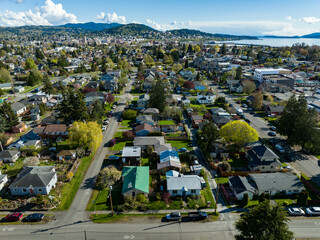 Bellingham Washington Columbia Lettered streets Neighborhoods Aerial View