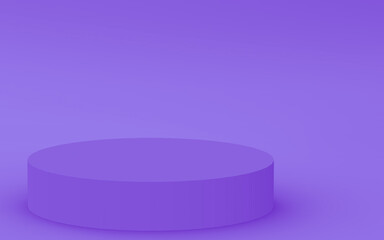 Abstract 3d purple violet color cylinder podium minimal studio background.