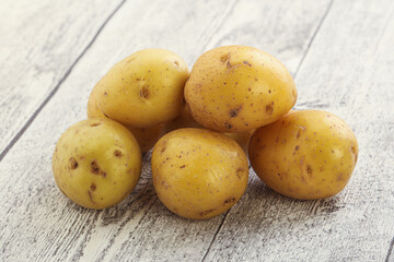 Raw small organic baby potato