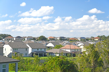Residential neighborhood with new home construction near Winter Garden in Orlando, Florida 