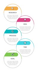 Vertical infographic design with icons and 5 options or steps. Thin line. Infographics business concept. Can be used for info graphics, flow charts, presentations, mobile web sites, printed materials.