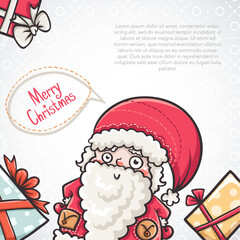 Merry Christmas and Happy New Year postcard with gift boxes