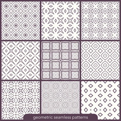 Set of seamless patterns with kaleidoscope ornamental design