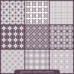 Set of seamless patterns with kaleidoscope ornamental design