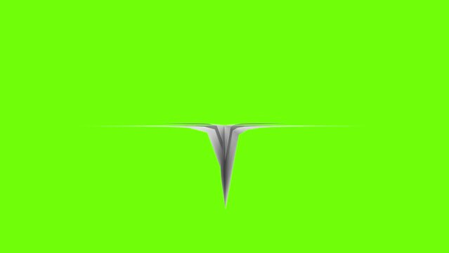 paper plane flying with green background for clipping
