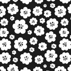 Black and white floral pattern.Perfect design for posters, cards, textile, web pages.