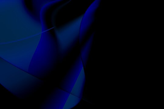 Abstract illustration of overlapping different waves, mostly blue in a dark background