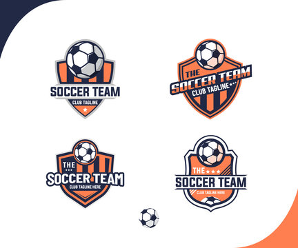 Soccer vector logo design collection