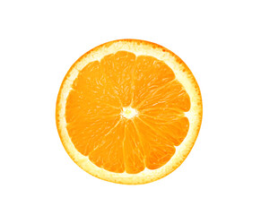 Sliced of orange isolated on white background.
