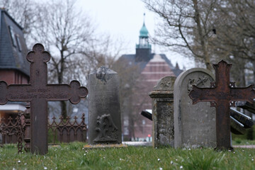 gravestones of an old sailor cemetery