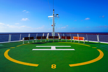 Helicopter pad on a ship