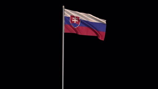 Slovakia flag, 4k video background is transparent