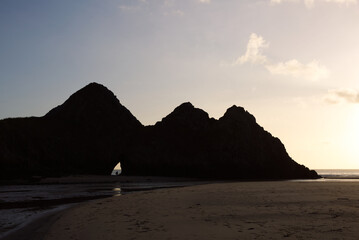 Three Cliffs Bay in the Gower on a 
Winter sunset