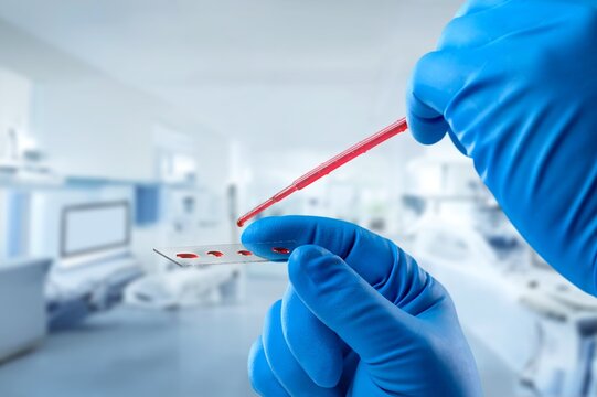 Lab Scientist Performing A Rapid Diagnostic Test RDT For Antibodies By COVID-19 Corona Virus Disease, Quick Fast Antibody Point Of Care Testing