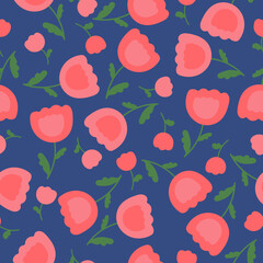 floral vector red flowers pattern