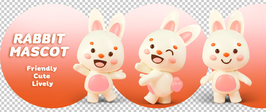 Rabbit cute character mascot 3D