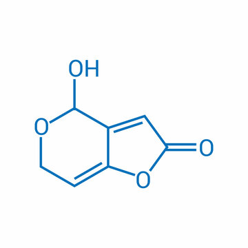 chemical structure of patulin (C7H6O4)