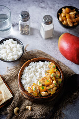 Mango Teriyaki chicken with rice in a plate