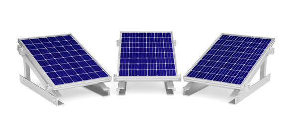 solar panels in 3d render realistic
