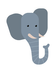 Elephant head African animal. Vector illustration