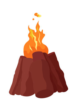 Cartoon bonfire icon. Vector illustration