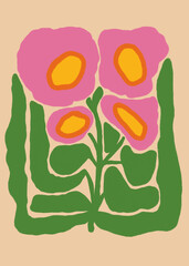 Retro Flower Print, Flower Market Print, Pastel Aesthetic Print, Floral Wall art, Aesthetic Room Decor, Pastel Digital Download