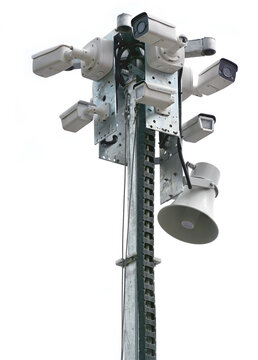 Wieża z kamerami do obserwacji i ochrony