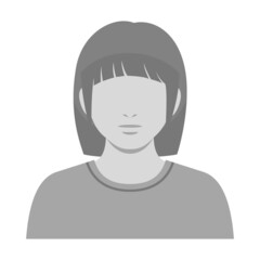 表情なしの人物 白黒のカットイラスト素材 / 私服の女子学生