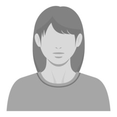 表情なしの人物 白黒のカットイラスト素材 / 大人の女性