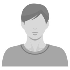 表情なしの人物 白黒のカットイラスト素材 / 大人の男性