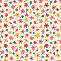 Ditsy floral seamless pattern. Vector background with flowers and. - 507908951