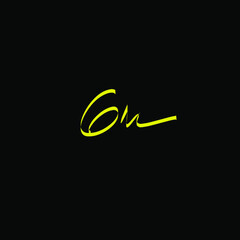 Gm initial logo handwriting template vector