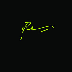 Ra initial logo handwriting template vector