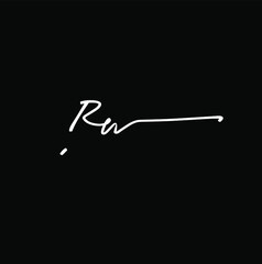 Rw initial logo handwriting template vector