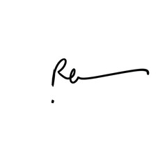 Re initial logo handwriting template vector