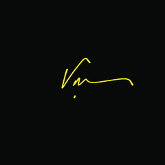 Vm initial logo handwriting template vector