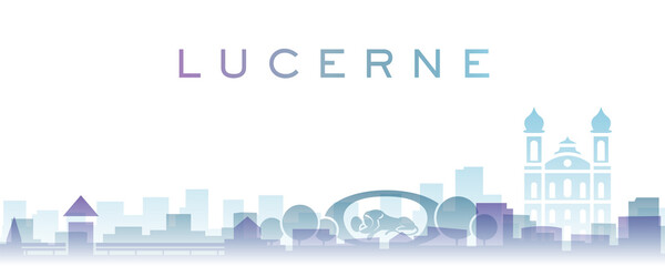 Obraz premium Lucerne Transparent Layers Gradient Landmarks Skyline
