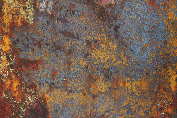 rusty metal background with old cracked surface