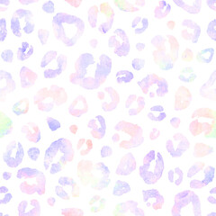 Leopard colorful watercolor seamless background