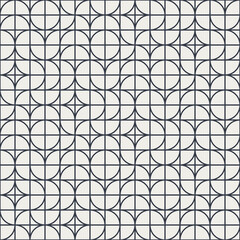 Obraz premium Retro seamless pattern with geometric elements in black and white colors. Abstract vector illustration easy to edit and customize. Eps10